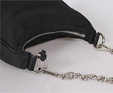 Nylon Women Hobos Handbag with Chain Crossbody Bag