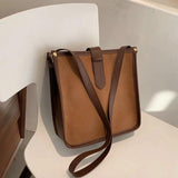Women Patchwork Large Capacity Zipper Crossbody Bag Retro