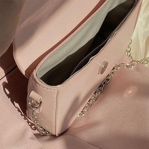 Pink Heart Small Square Shoulder Bag Chain Top Handle Messenger Bags