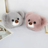 Teddy Bear Head Furry Bag Plush Chain Shoulder Diagonal Bag