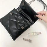 Quilted Chain Leather Shoulder Bags For Women Handbags Lady Purses