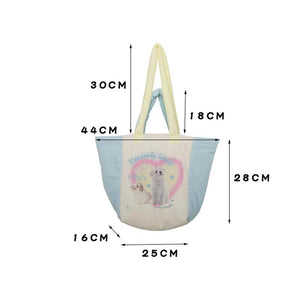Winter Down Feeling Large Capacity Tote Bag Women's Puppy Print Shoulder Bag
