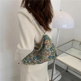 Canvas Floral Print Crossbody Bag Handbag