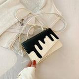 Women's PU Leather Flap Square Bag Shoulder Messenger Handbag