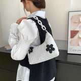 Nylon Flower Crossbody Bag Women's Handbag