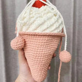 Hand Woven Ice Cream Messenger Bag Cone Design