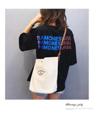 Casual Canvas Shoulder Bag with PU Leather Strap for Women