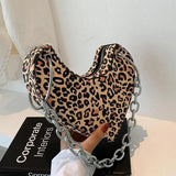 Leopard Chains Shoulder Bag Purses Handbags Girls Bag