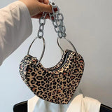 Leopard Chains Shoulder Bag Purses Handbags Girls Bag