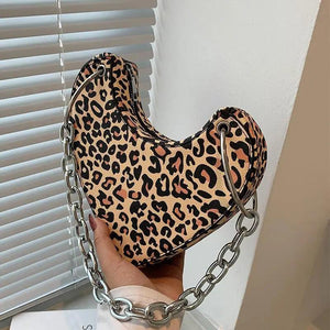 Leopard Chains Shoulder Bag Purses Handbags Girls Bag