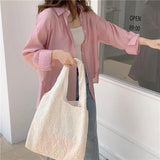 Embossed Shoulder Bag Female Eco Fabric Portable Flower Handbags