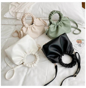 Cloud Pleated Crossbody Bag Women Daily Shoulder Messenger Handbag