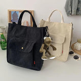 Corduroy Eco Organizer Large Tote Girls Handbags Accessories Crossbody