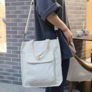 Corduroy Eco Organizer Large Tote Girls Handbags Accessories Crossbody