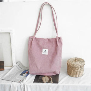 Women Corduroy Shoulder Bag Casual Large Capacity Canvas Handbag