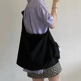 Large Capacity Canvas Shoulder Bags Women Lazy Casual Crossbody All-match