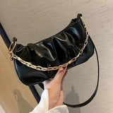 Pleated Handlebags For Women PU Cloud Bags Leisure Armpit Bag