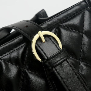 Stylish Quilted PU Leather Shoulder Tote Bag for Women