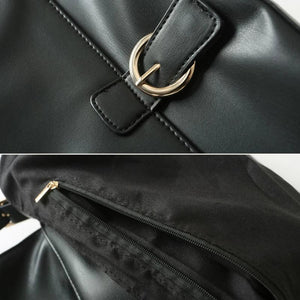 Vintage PU Leather Shoulder Bag Soft Large Capacity Tote Bag