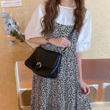 Vintage PU Leather Shoulder Bag Soft Large Capacity Tote Bag