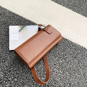Women Bag PU Fashionable Purses Solid Hasp Hard Shoulder Bags