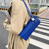 Women Bag PU Fashionable Purses Solid Hasp Hard Shoulder Bags
