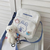 Cartoon Bear Student Shoulder Bag Casual Canvas Messenger Bag