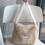 Winter Plush Mini Shoulder Bag - Fluffy Tote Handbag