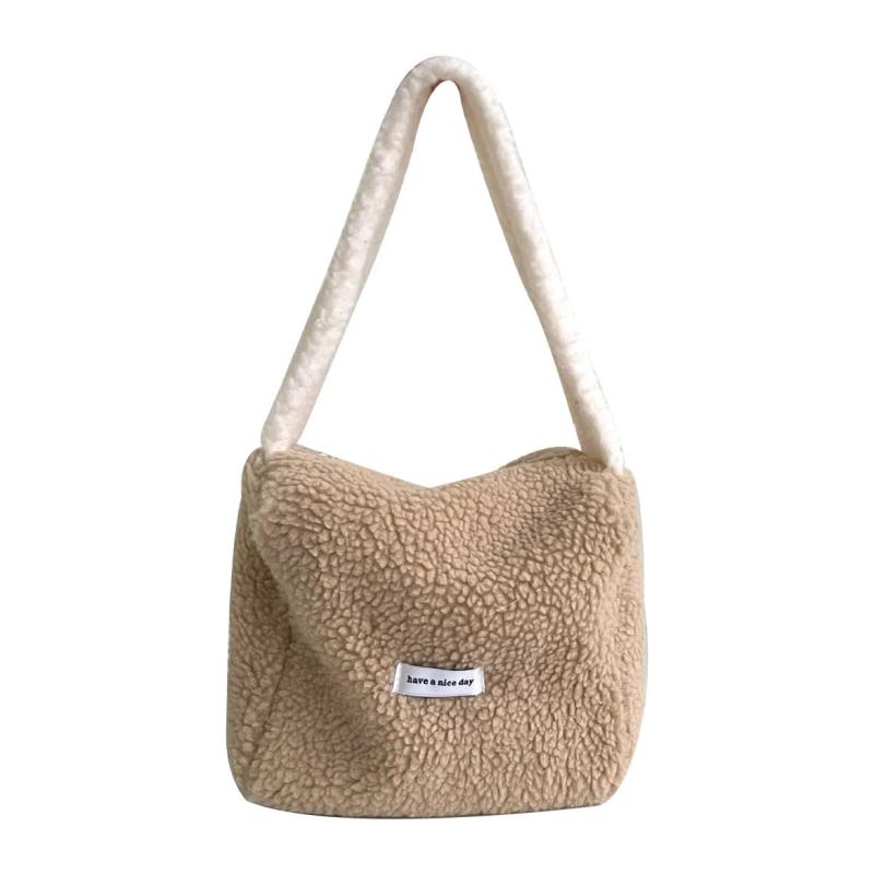 Winter Plush Mini Shoulder Bag - Fluffy Tote Handbag