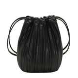 Small Folds PU Leather Bucket Crossbody Bag