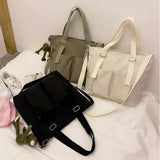 Waterproof Canvas Bag Large Capacity Student Messenger Bag