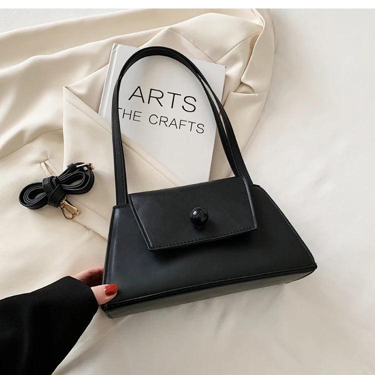 French Texture Shoulder Bag for Women Summer Solid Underarm Pack