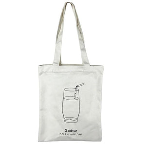 Women Canvas Bag Ladies Shoulder Casual Handbag Print Tote Bag