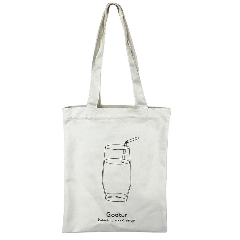Women Canvas Bag Ladies Shoulder Casual Handbag Print Tote Bag