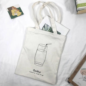 Women Canvas Bag Ladies Shoulder Casual Handbag Print Tote Bag