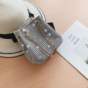 Bright Diamond Chain Shoulder Bag - Small Satchel
