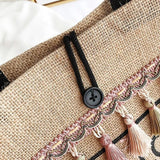 Large Capacity Linen Tote Bag for Women Handbags