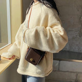 Vintage Mini Leather Crossbody Bag for Women Small Shoulder Messenger Bag
