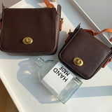 Vintage Mini Leather Crossbody Bag for Women Small Shoulder Messenger Bag