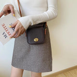 Vintage Mini Leather Crossbody Bag for Women Small Shoulder Messenger Bag