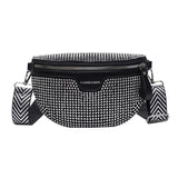 Fanny Belt Pack PU Messenger Bags Diamonds Crossbody Cosmetics Shopper Purse