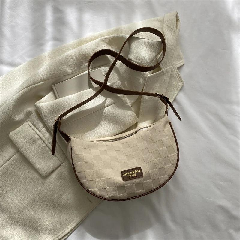 Plaid Shoulder Bag for Women Crossbody Bags Girls Handbags