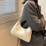 French Glossy Patent Leather Underarm Bag For Women