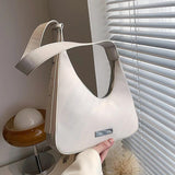 Women's Underarm Bag Solid Color PU Leather Handbag Tote
