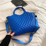 Women Plaid Totes Large Capacity Shoulder Bag Casual Handbags