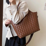 Women Plaid Totes Large Capacity Shoulder Bag Casual Handbags
