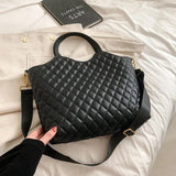 Women Plaid Totes Large Capacity Shoulder Bag Casual Handbags
