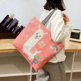 Women Tote Bags Autumn Winter Linen Shopping Handbag Canvas Beach Bag