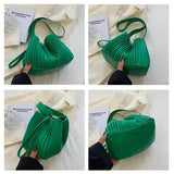 Personality Women Shoulder Bag Handbags And Purses Ruched Pu Leather Crossbody