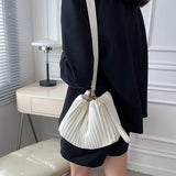 Personality Women Shoulder Bag Handbags And Purses Ruched Pu Leather Crossbody